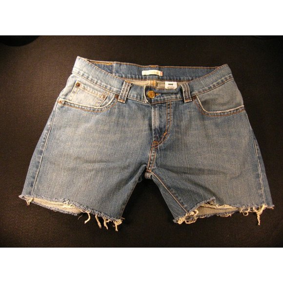 Levi's Pants - LEVI'S 542 Womans JEAN SHORTS Cut Off 14M Blue Denim Red Tab